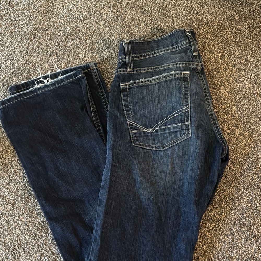 Classic Blue Bootcut Jeans with Durable Denim